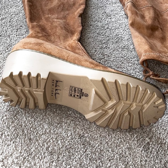 NEW Nicole Miller Bass Faux Suede Over the Knee Camel Boot Size 7.5